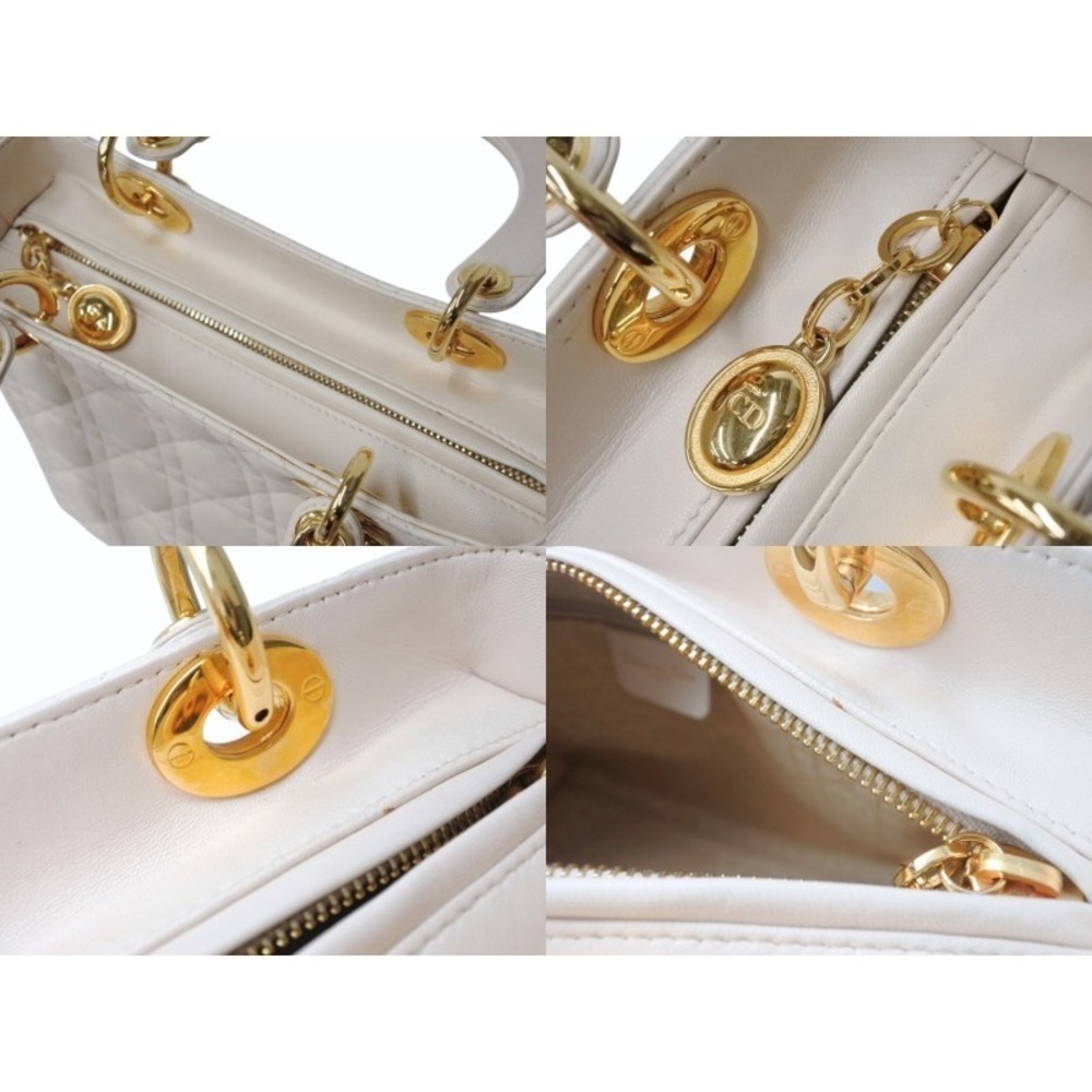 Christian Dior Lady Shoulder Bag Cannage Beige Tan Lambskin - Picture 10 of 10
